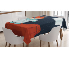 Fox Cosmonaut Space Tablecloth