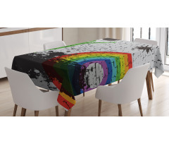 Rainbow Dart Art Tablecloth