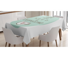 Coffee Words Heart Tablecloth
