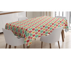 Cartoon Insect Floral Tablecloth