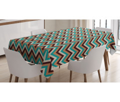 Retro Color Zigzag Line Tablecloth