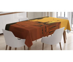 Sunset Scene and Cowboy Tablecloth