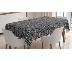 Boho Folk Geometric Maze Tablecloth
