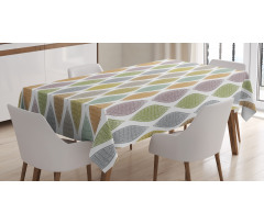 Scribbled Ogee Motifs Tablecloth