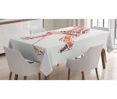 Man Silhouette with Words Tablecloth