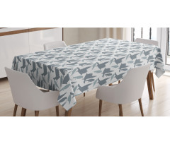 Abstract Bird Silhouettes Tablecloth