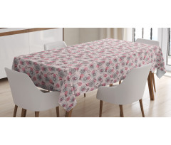 Sketchy Flowers on Soft Pink Tablecloth