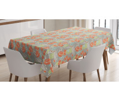 Romantic Poppies Pastel Tone Tablecloth