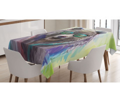 Colored Wild Bear Art Tablecloth