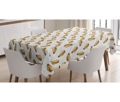 Delicious Food with Veggies Tablecloth