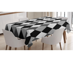 Black and White Rhombus Tablecloth