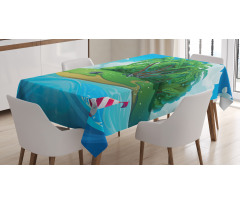Aquatic Seascape Pattern Tablecloth