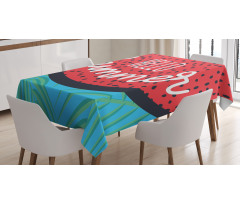 Watermelon Jungle Leaf Tablecloth