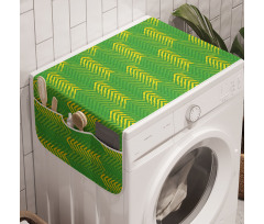 Floral Çamaşır Makinesi Düzenleyici İğne Yapraklı Ağaçlar Desenli Sarı Yeşil