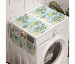 Çiçekli Çamaşır Makinesi Düzenleyici Sarı ve Mavi Çiçek