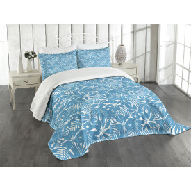 Ambesonne Fish Bedspread, Abstract Fishing Theme Watercolor Style  Silhouette Species, Decorative Quilted 2 Piece Coverlet Set with Pillow  Sham, Twin Size, Blue White : : Home
