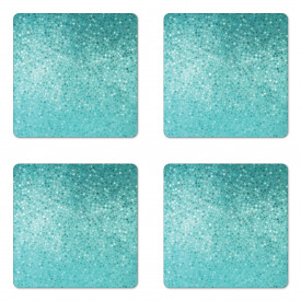 Set Of Four White Coasters By Plum and Peach