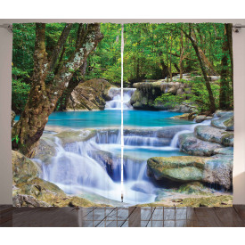 Ambesonne Colorful Shower Curtain, Frog on Water Lily Art, 69Wx84L,  Multicolor 