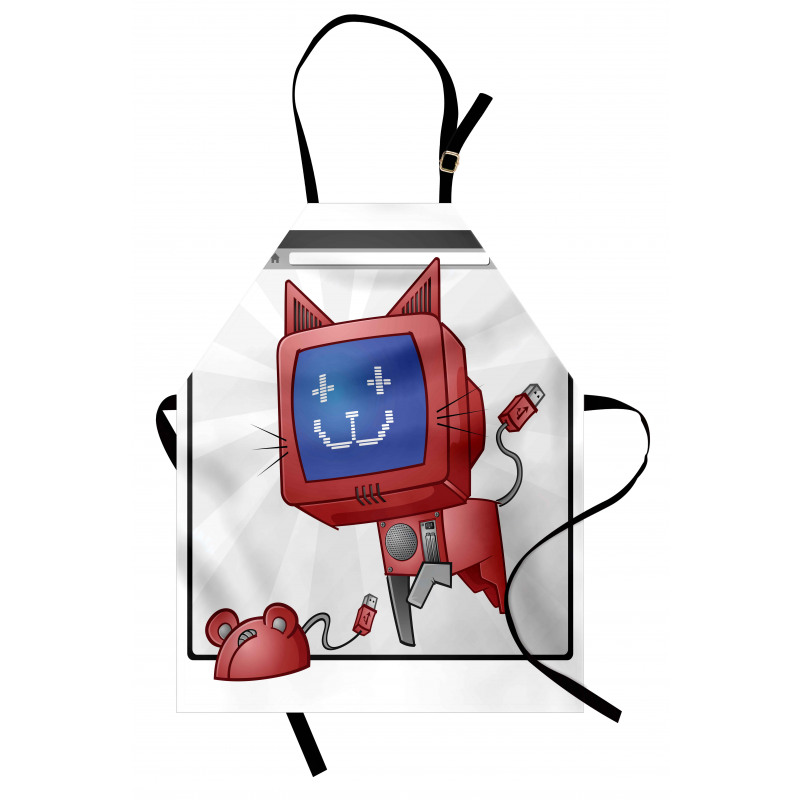 Funny Computer Cat Mouse Apron