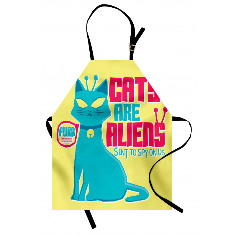 Cats are Aliens Cartoon Apron