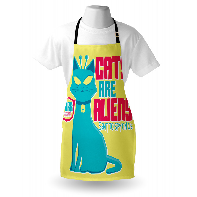 Cats are Aliens Cartoon Apron