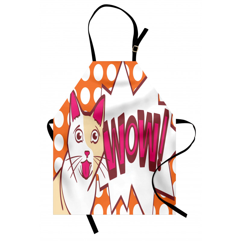 Comic Cat with Wow Lettering Apron