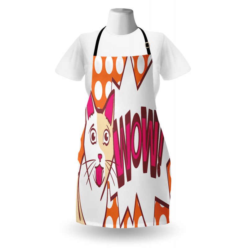 Comic Cat with Wow Lettering Apron