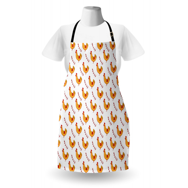 Doodle Chickens and Branches Apron