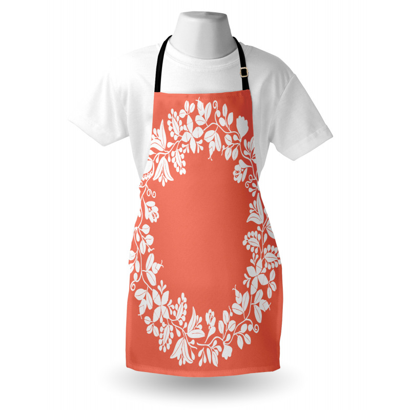 Monochrome Botany Wreath Apron