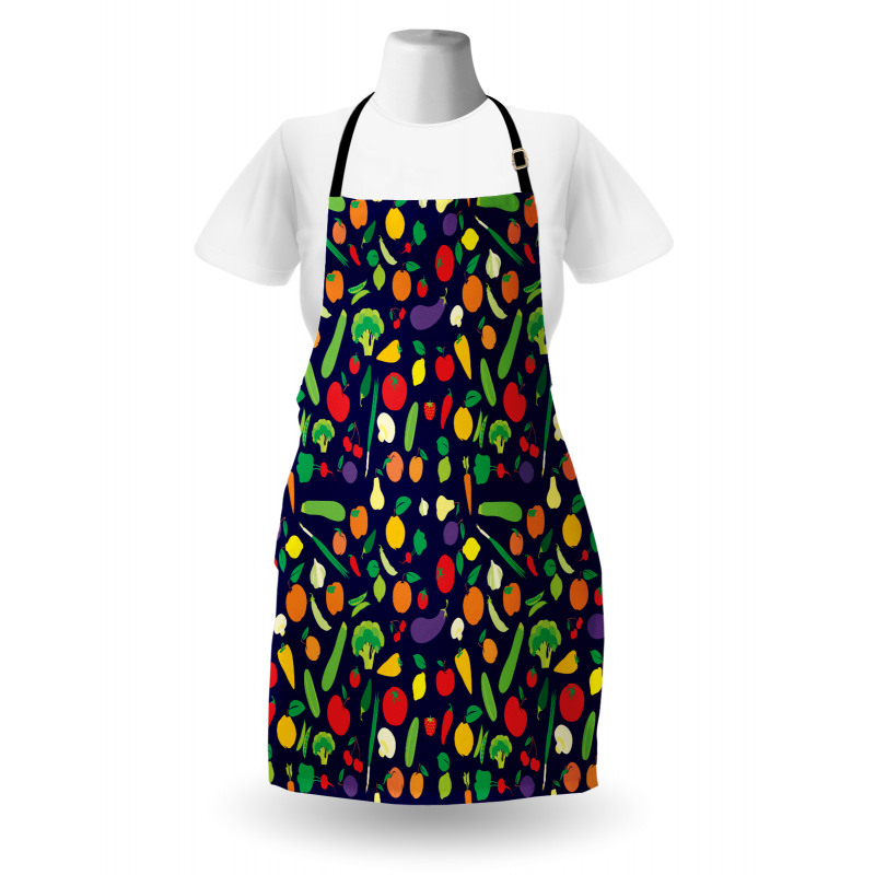 Vegetables and Fruits Cartoon Apron