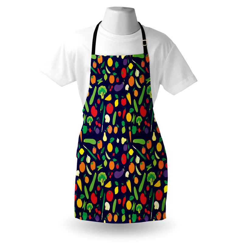 Vegetables and Fruits Cartoon Apron