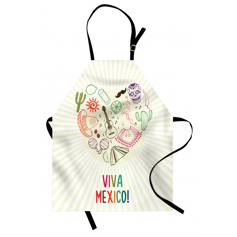 Viva Mexico Folklore Apron