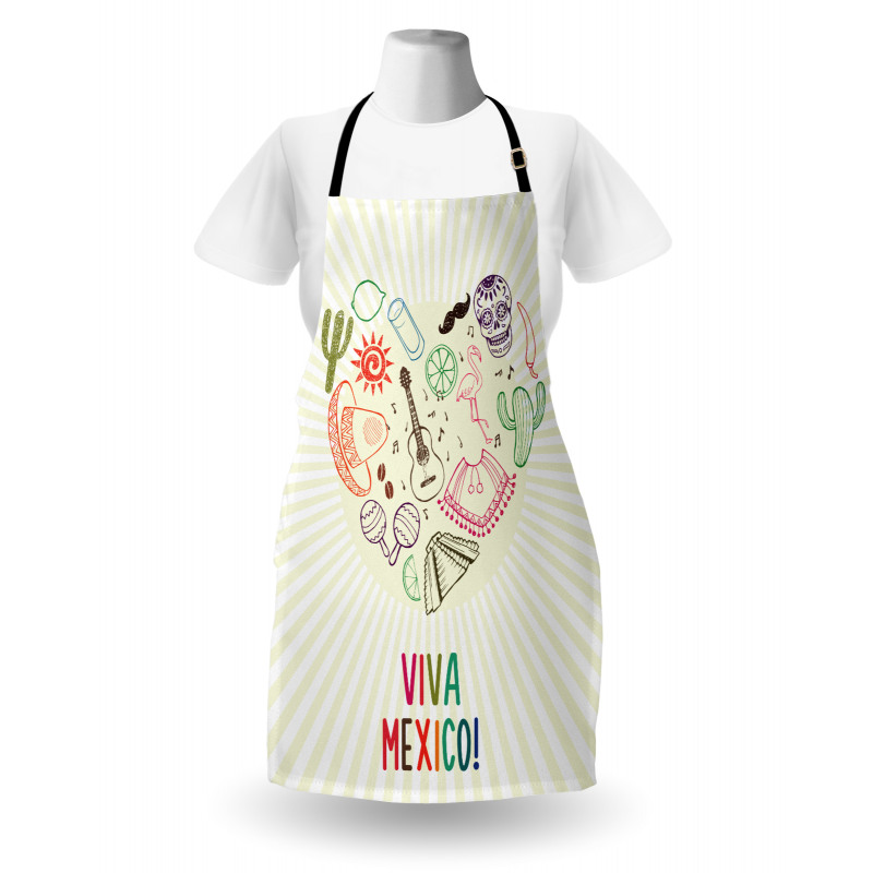 Viva Mexico Folklore Apron