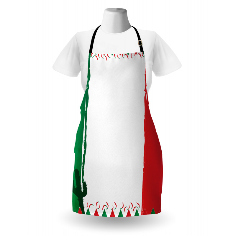 Mexican Colors Flags Cacti Apron