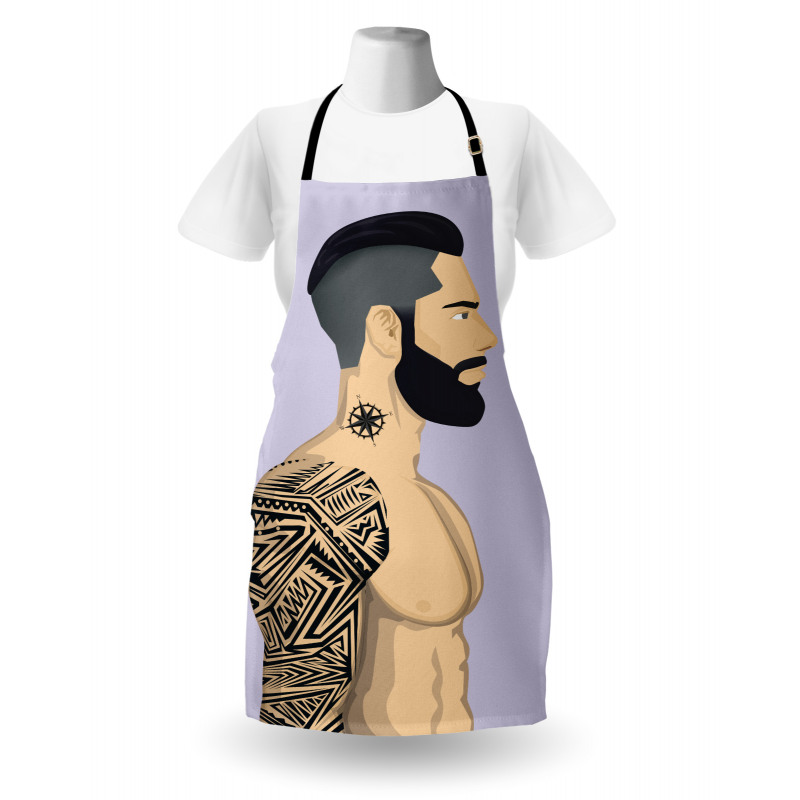 Muscular Boy with Tattoos Apron