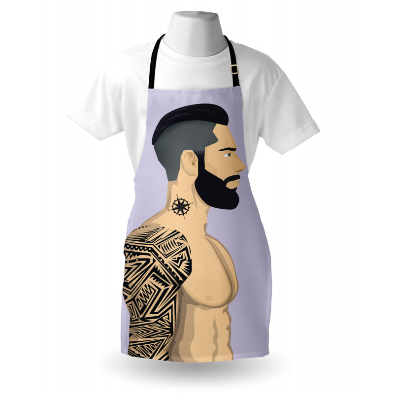 Muscular Boy with Tattoos Apron