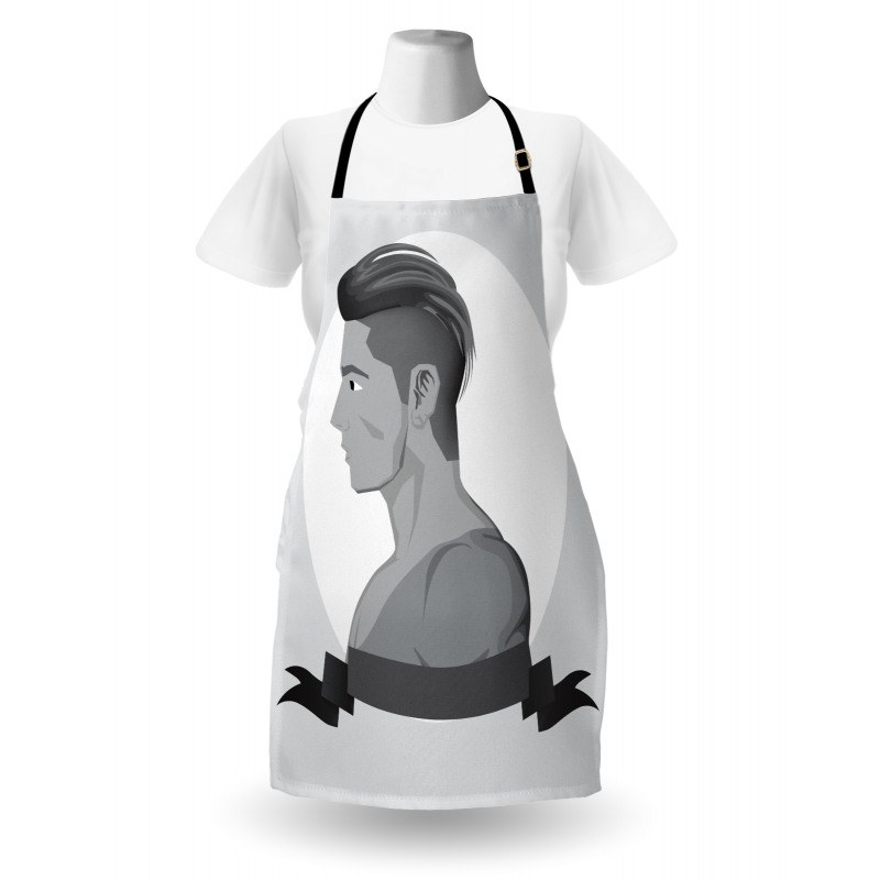 Greyscale Beardless Boy Apron