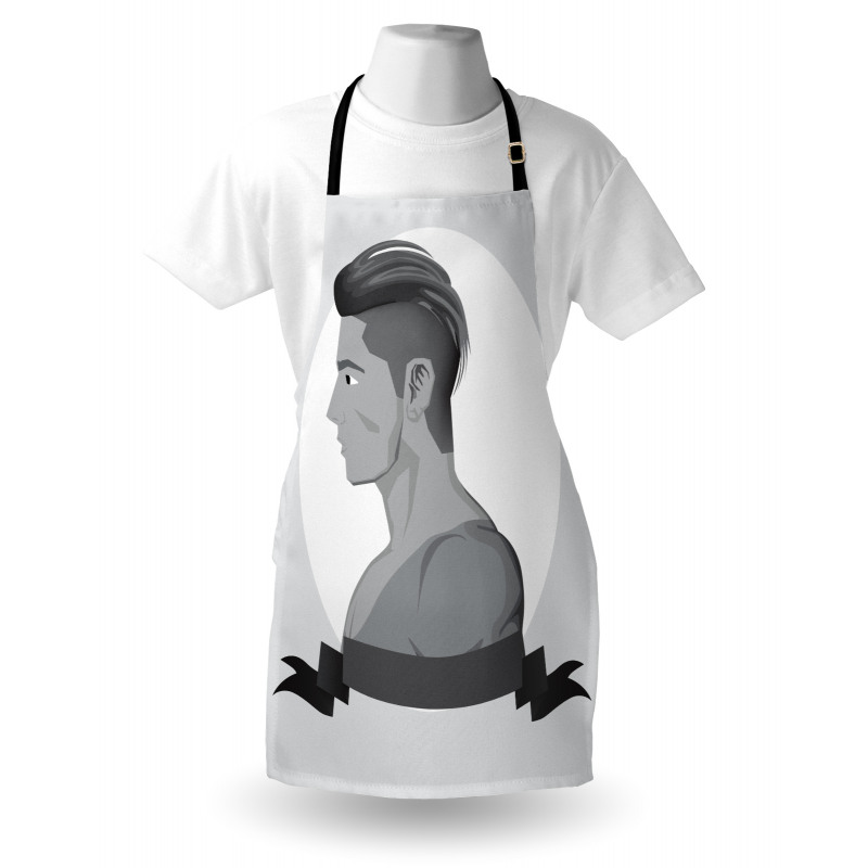 Greyscale Beardless Boy Apron