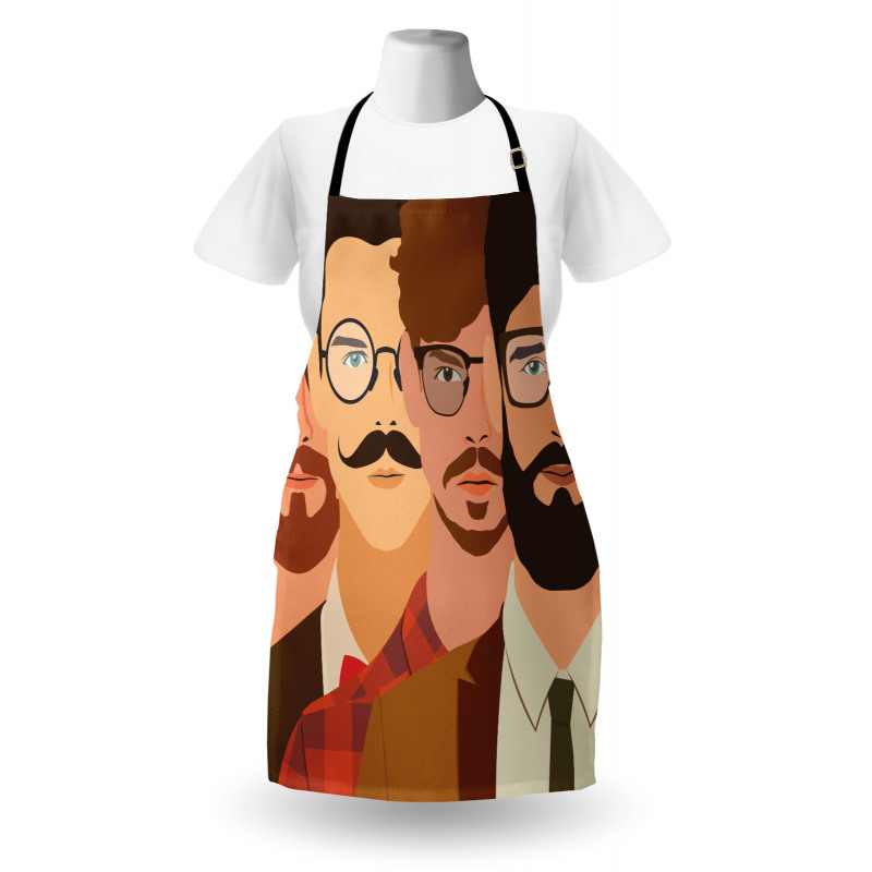 Male Hipster Characters Apron