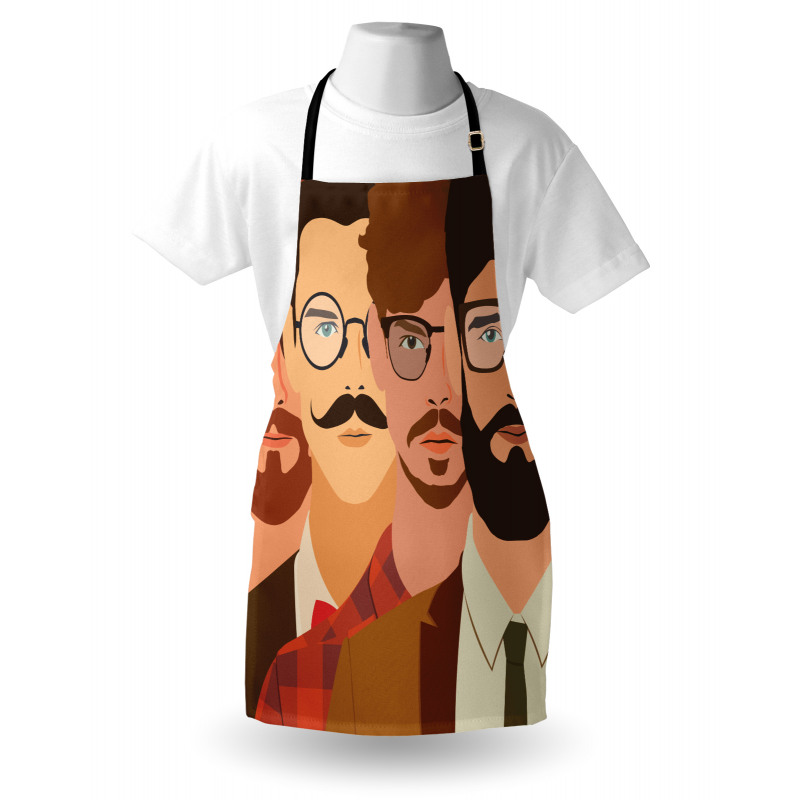 Male Hipster Characters Apron