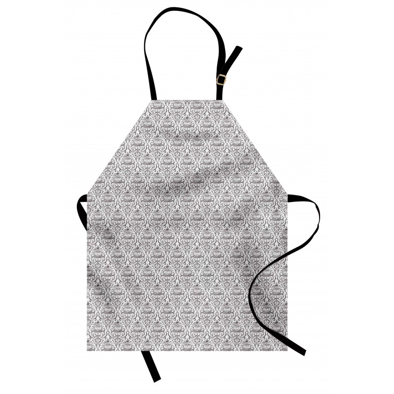 Hatched Curlicue Motif Apron