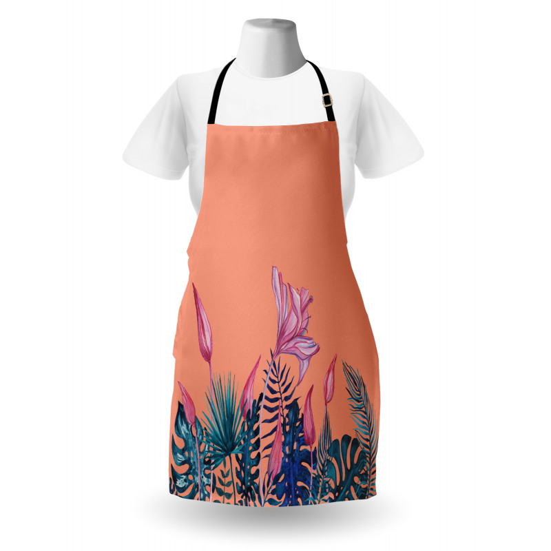 Exotic Monstera Floral Art Apron