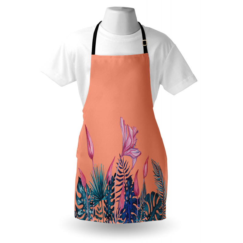 Exotic Monstera Floral Art Apron