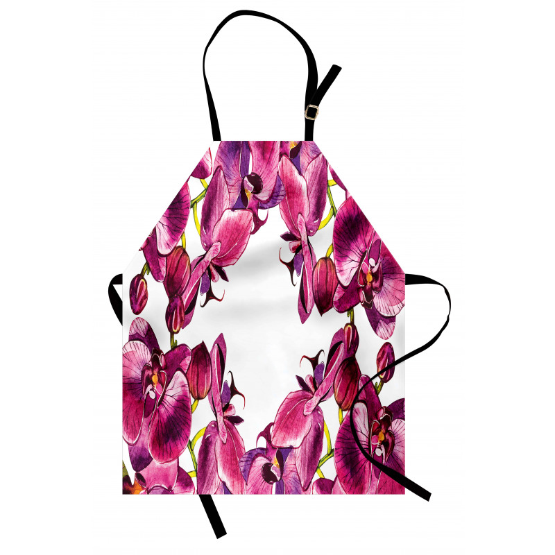 Fresh Spring Orchids Art Apron