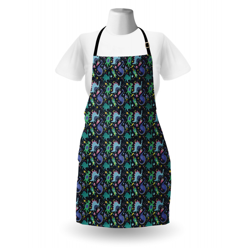 Space Themed Dinos Planets Apron