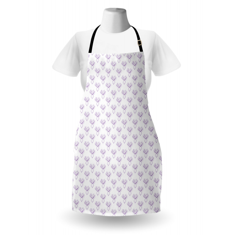 Monochrome Beet Pattern Apron