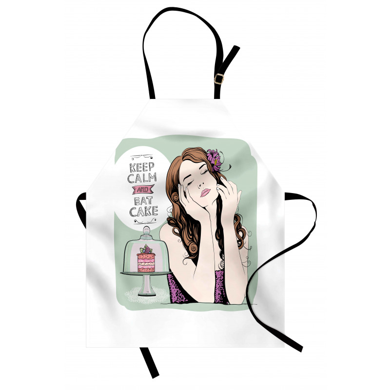 Eat Cake Text and Woman Apron