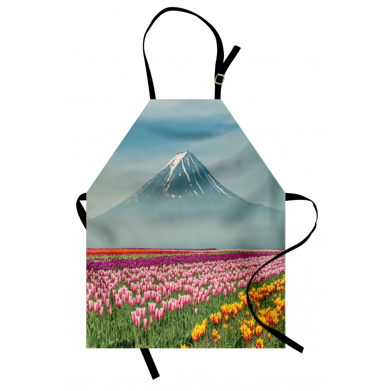 Colorful Japanese Tulips Field Apron