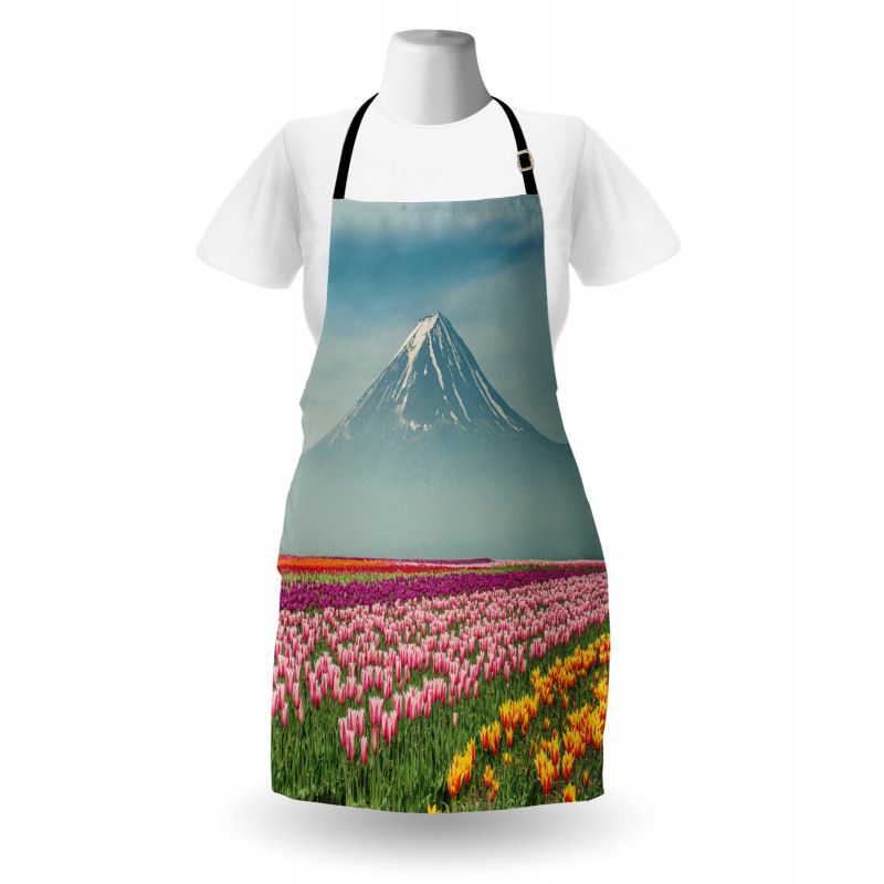 Colorful Japanese Tulips Field Apron