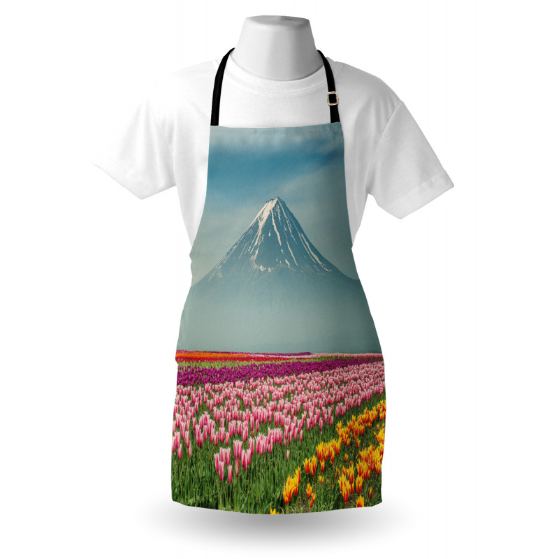 Colorful Japanese Tulips Field Apron